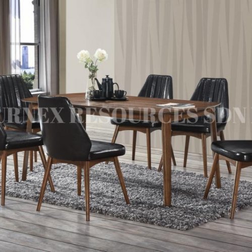 ALEXIS TABLE + IVORY CHAIR 1+6 DINING SET